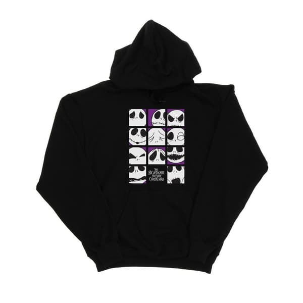 Disney Mens Nightmare Before Christmas Many Faces Of Jack Squares Hoodie