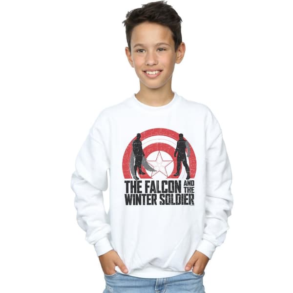 Marvel Pojkar The Falcon And The Winter Soldier Sköldsilhuetter Sweatshirt