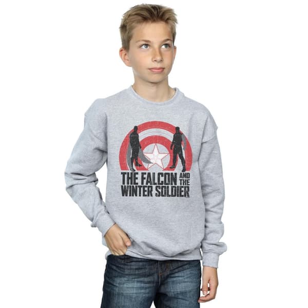 Marvel Pojkar The Falcon And The Winter Soldier Sköldsilhuetter Sweatshirt