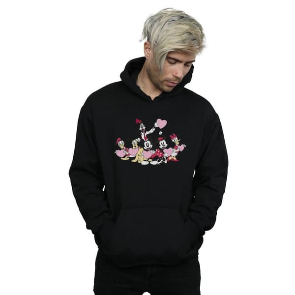 Disney Mens Mickey Mouse Love Friends Hoodie