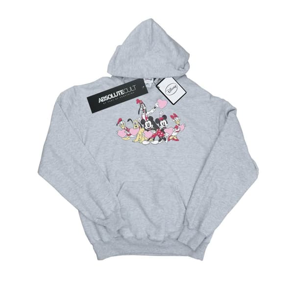 Disney Mens Mickey Mouse Love Friends Hoodie