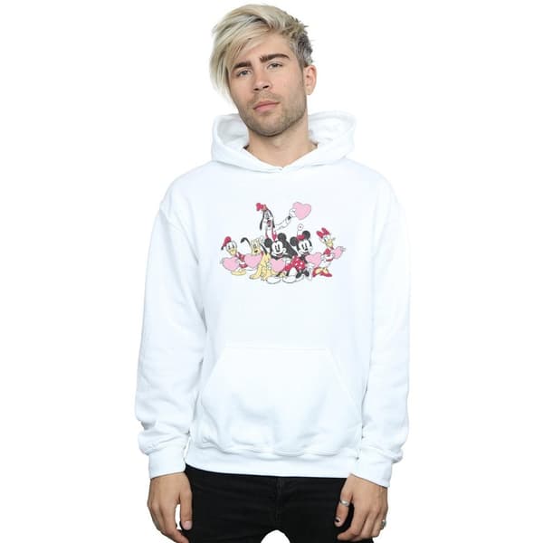 Disney Mens Mickey Mouse Love Friends Hoodie