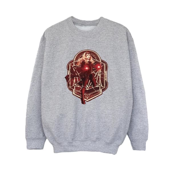 Marvel Boys Doctor Strange Wanda Vintage Sweatshirt Sports Grey 9-11 Years
