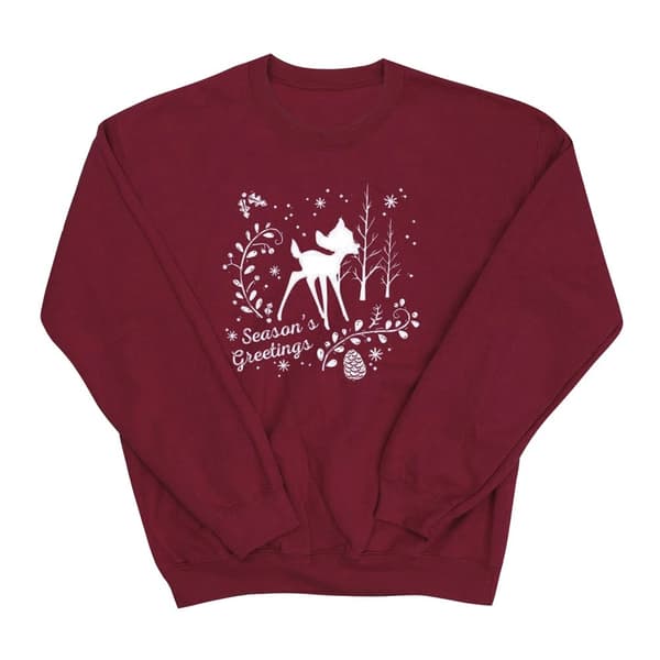 Disney Mens Bambi Christmas Greetings Sweatshirt