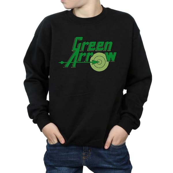 DC Comics Boys Green Arrow Text Logo Sweatshirt
