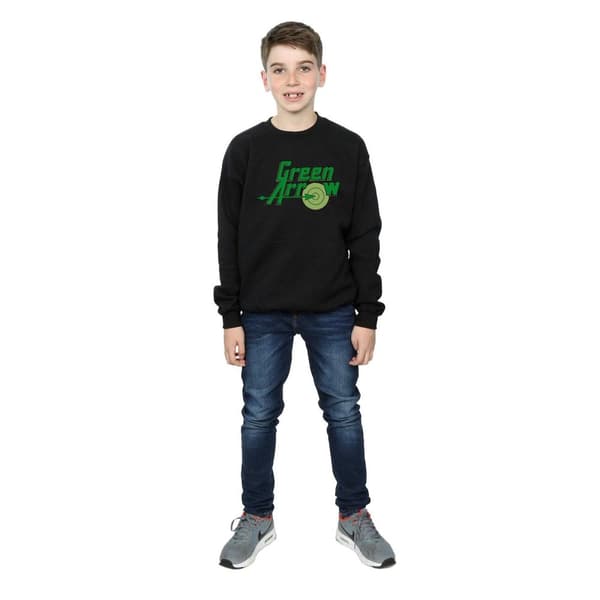 DC Comics Boys Green Arrow Text Logo Sweatshirt