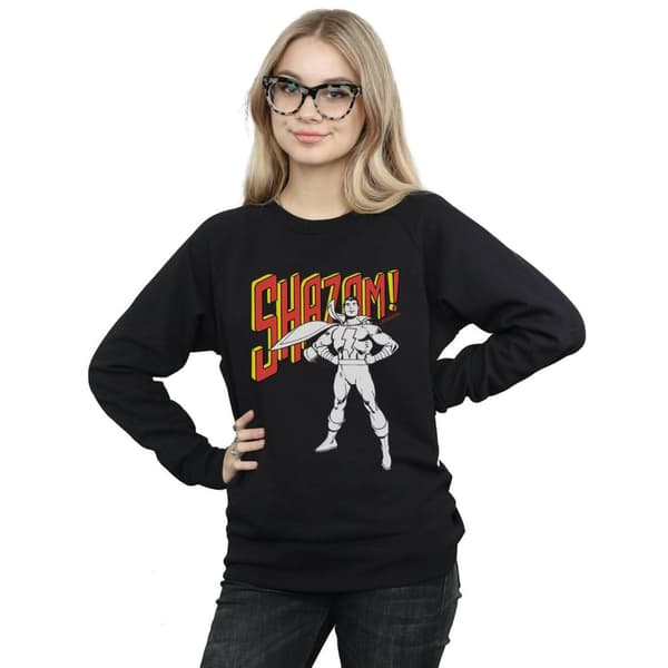 DC Comics Womens/Ladies Shazam Mono Action Pose Sweatshirt