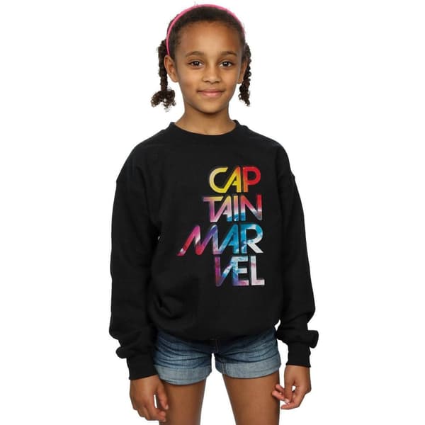 Marvel Girls Captain Marvel Galactic Text Sweatshirt