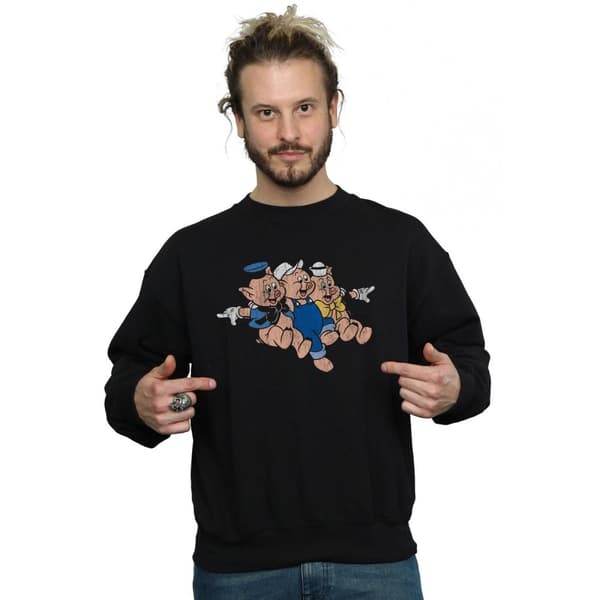 Disney Mens Three Little Pigs Jump Sweatshirt