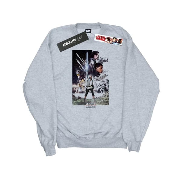 Star Wars Dam/kvinnor The Last Jedi - Sweatshirt med karaktärsaffisch Heather Grey L