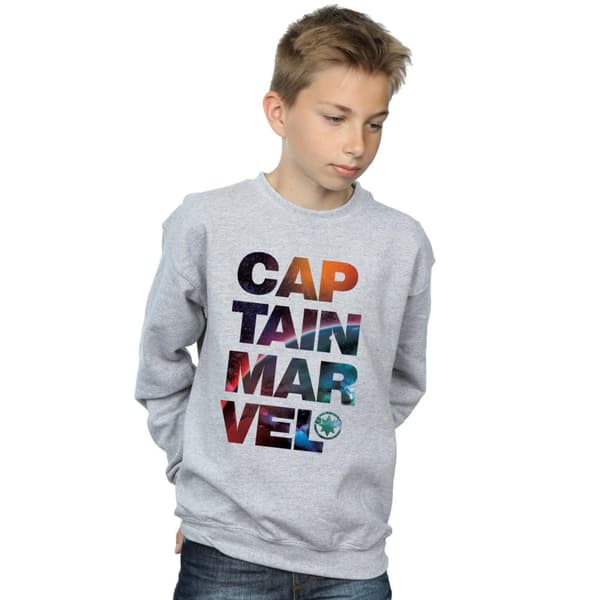 Marvel Sweatshirt med rymdtext för pojkar Captain Marvel