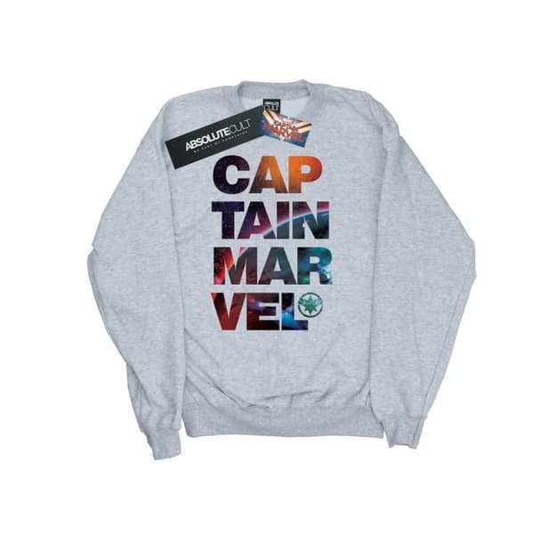 Marvel Sweatshirt med rymdtext för pojkar Captain Marvel