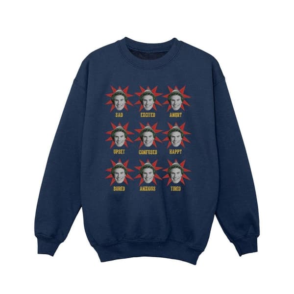 Elf Girls Many Moods Of Buddy Sweatshirt Navy Blue 5-6 Years