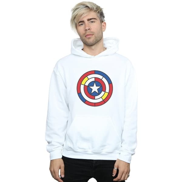 Marvel Mens Captain America Stained Glass Shield Hoodie