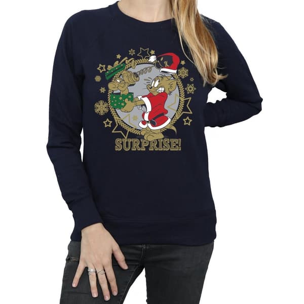 Tom And Jerry Sweatshirt med julöverraskning för kvinnor/damer