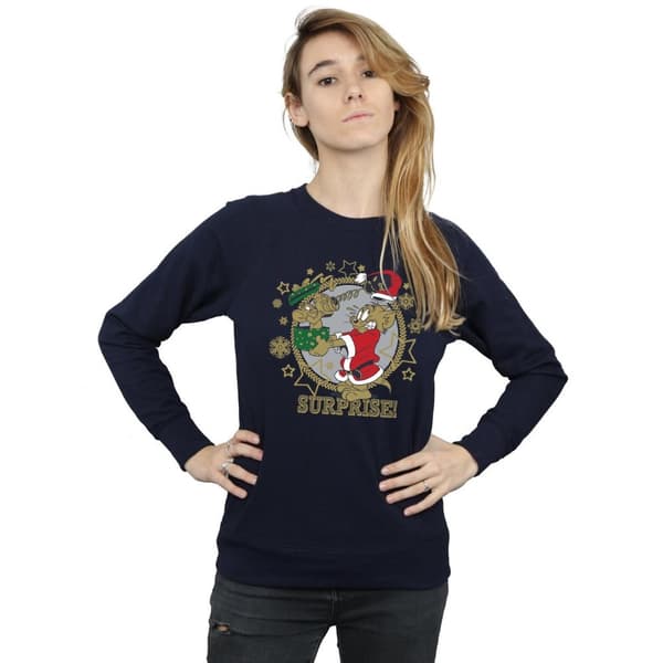 Tom And Jerry Sweatshirt med julöverraskning för kvinnor/damer