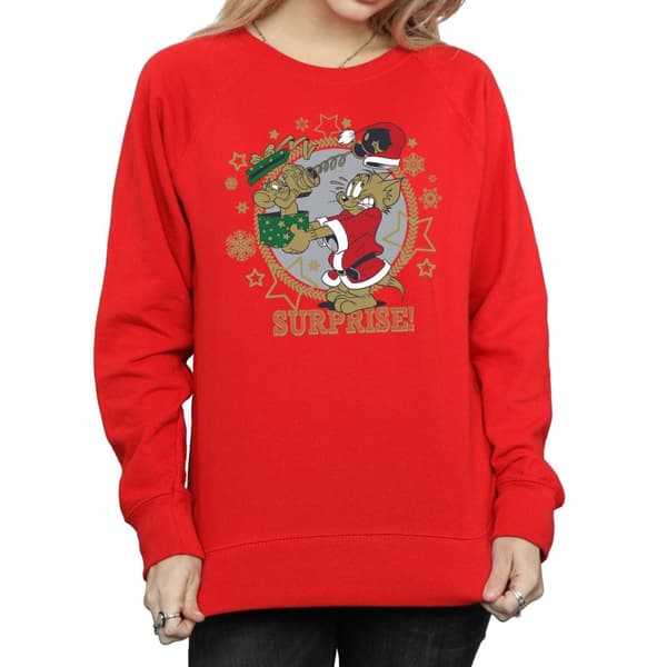 Tom And Jerry Sweatshirt med julöverraskning för kvinnor/damer