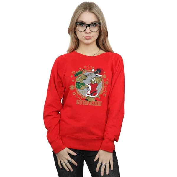 Tom And Jerry Sweatshirt med julöverraskning för kvinnor/damer