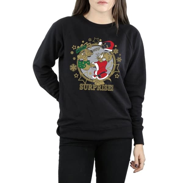 Tom And Jerry Sweatshirt med julöverraskning för kvinnor/damer