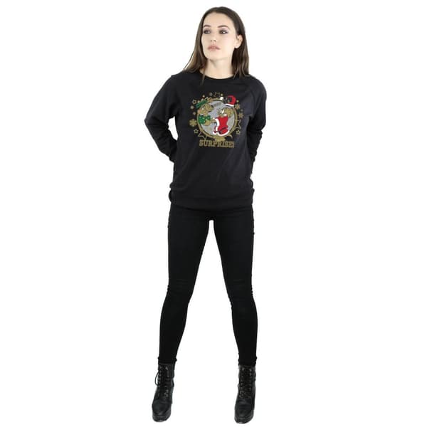Tom And Jerry Sweatshirt med julöverraskning för kvinnor/damer