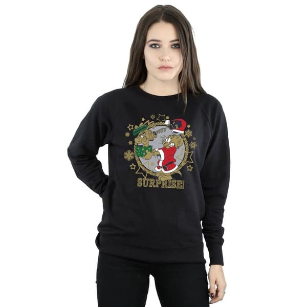 Tom And Jerry Sweatshirt med julöverraskning för kvinnor/damer