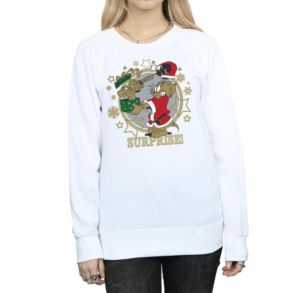 Tom And Jerry Sweatshirt med julöverraskning för kvinnor/damer