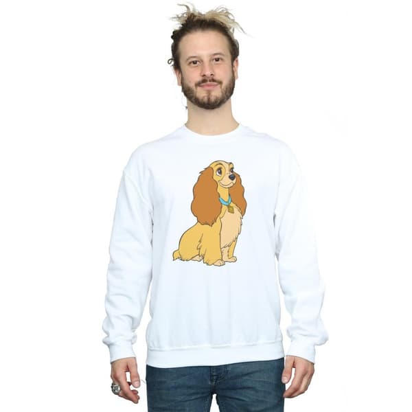 Disney Mens Lady And The Tramp Lady Spaghetti Heart Sweatshirt