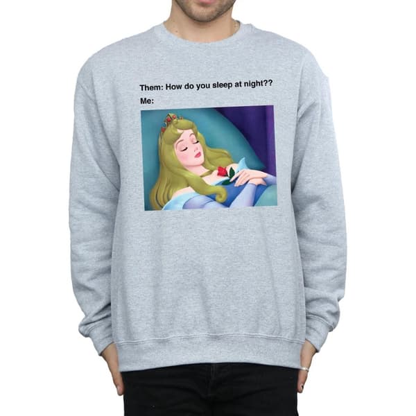 Disney Mens Sleeping Beauty Meme Sweatshirt