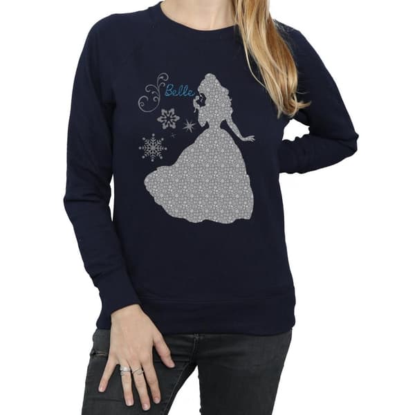 Disney Princess Womens/Ladies Belle Christmas Silhouette Sweatshirt
