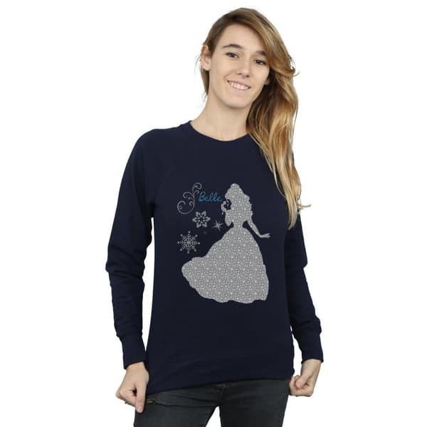 Disney Princess Womens/Ladies Belle Christmas Silhouette Sweatshirt