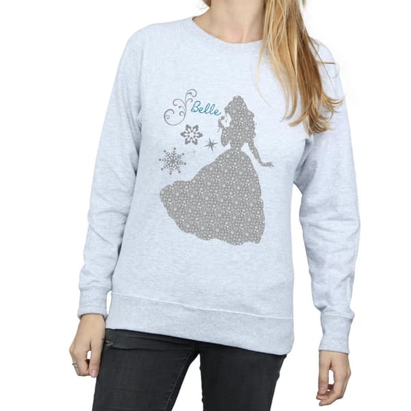 Disney Princess Womens/Ladies Belle Christmas Silhouette Sweatshirt
