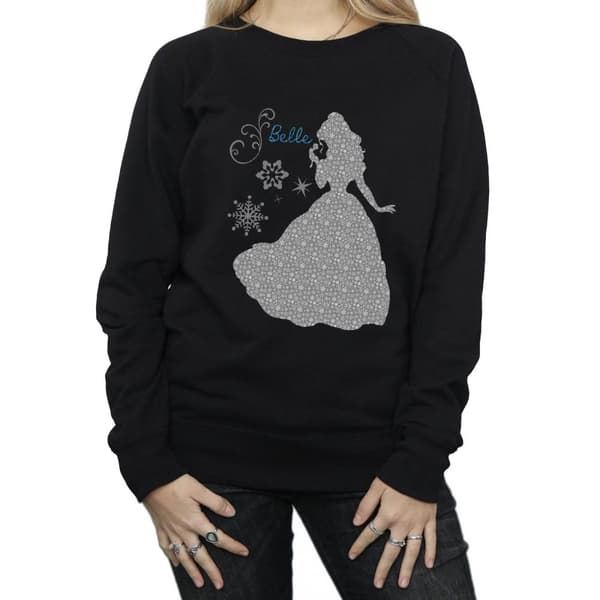 Disney Princess Womens/Ladies Belle Christmas Silhouette Sweatshirt