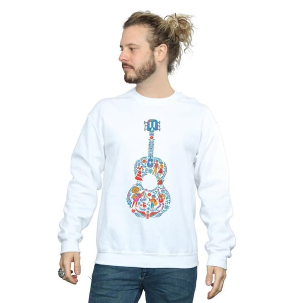 Disney Mens Coco Guitar Pattern Sweatshirt