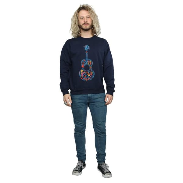 Disney Mens Coco Guitar Pattern Sweatshirt