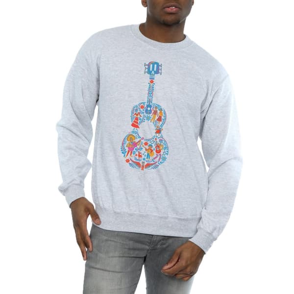 Disney Mens Coco Guitar Pattern Sweatshirt