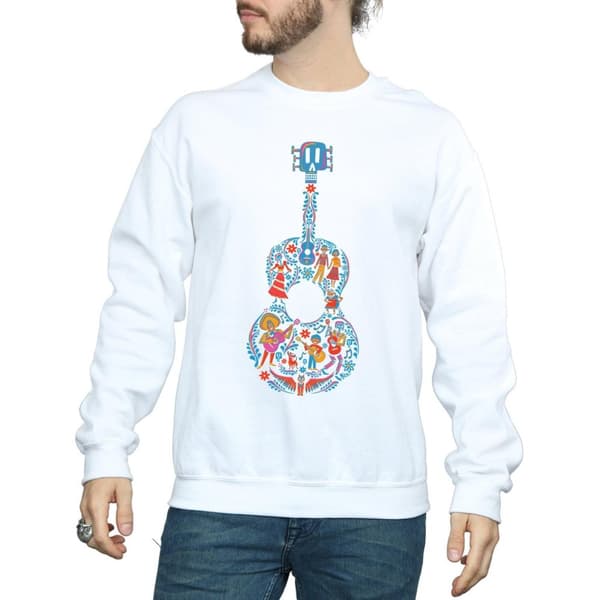 Disney Mens Coco Guitar Pattern Sweatshirt