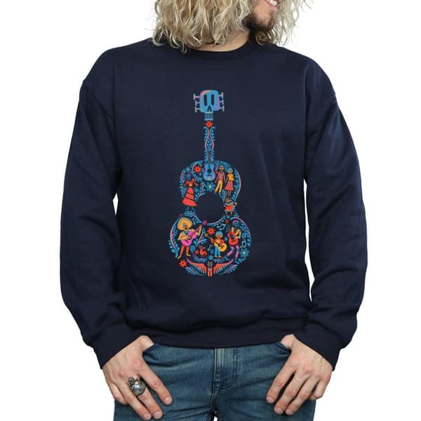 Disney Mens Coco Guitar Pattern Sweatshirt