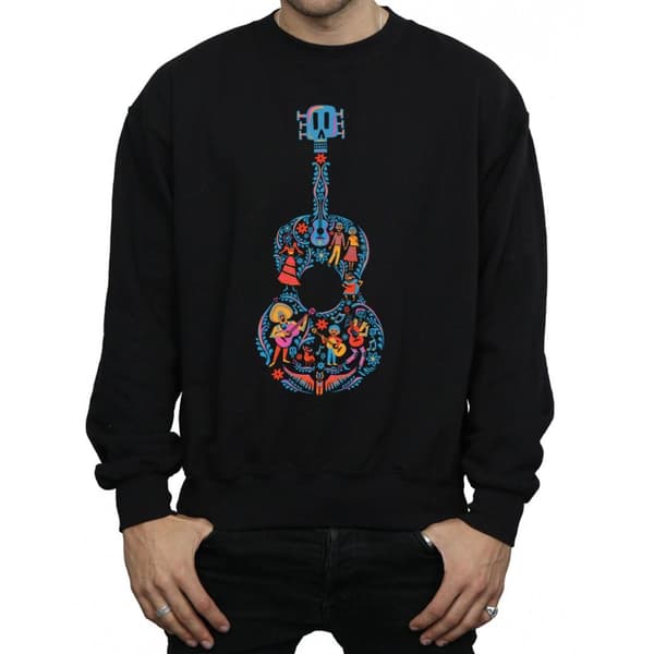 Disney Mens Coco Guitar Pattern Sweatshirt
