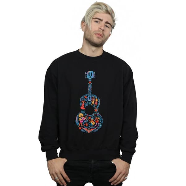 Disney Mens Coco Guitar Pattern Sweatshirt