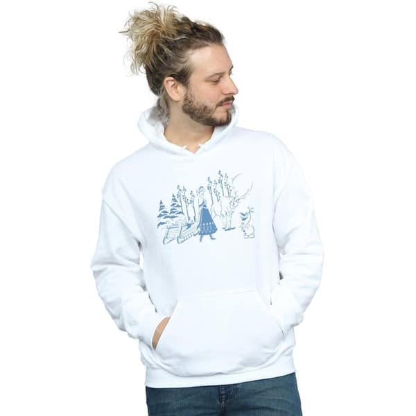 Disney Mens Frozen Anna Sven And Olaf Hoodie
