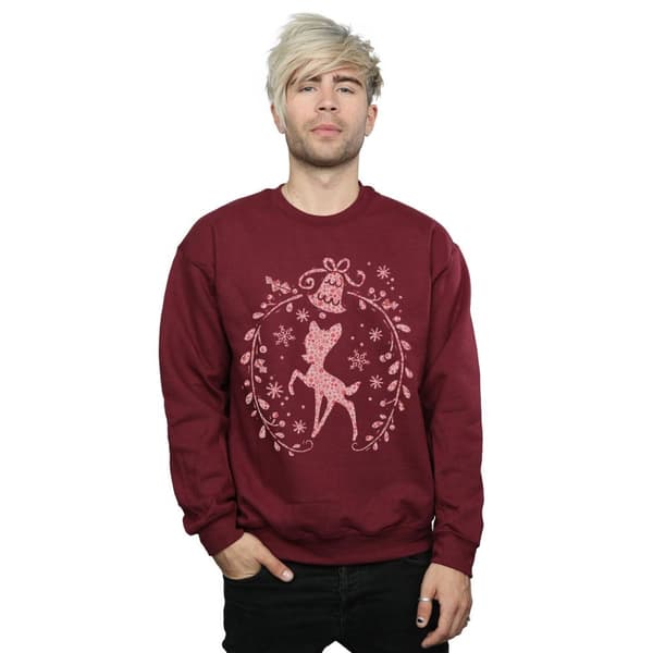 Disney Mens Bambi Christmas Wreath Sweatshirt