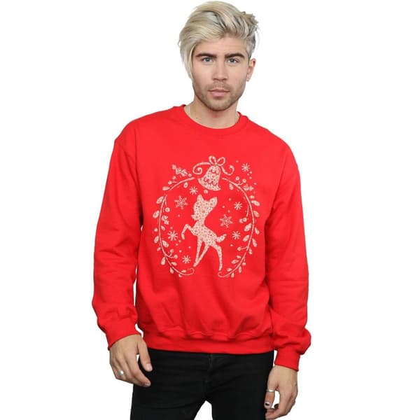 Disney Mens Bambi Christmas Wreath Sweatshirt