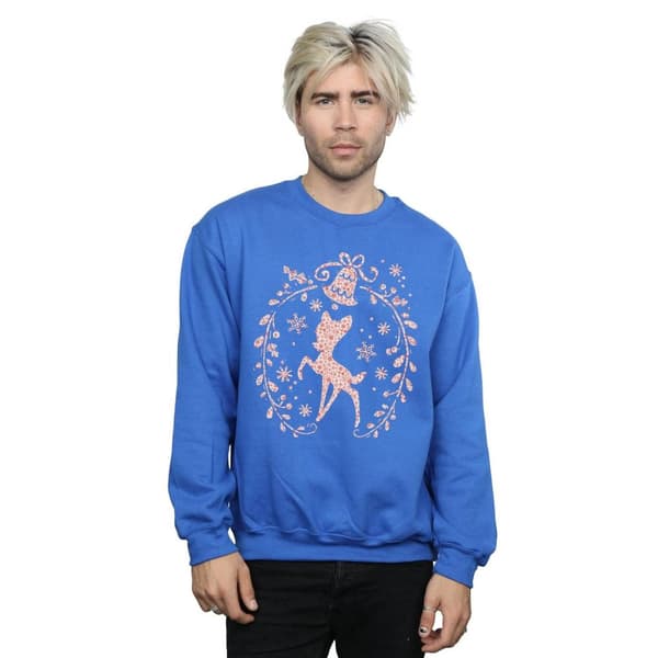 Disney Mens Bambi Christmas Wreath Sweatshirt