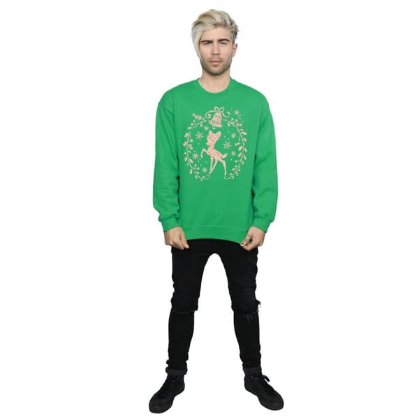 Disney Mens Bambi Christmas Wreath Sweatshirt