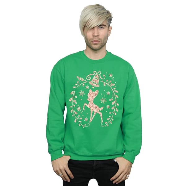 Disney Mens Bambi Christmas Wreath Sweatshirt