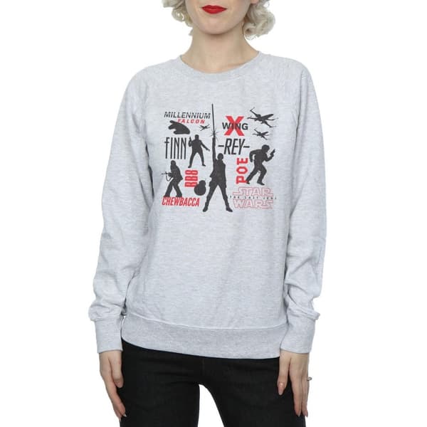 Star Wars Womens/Ladies The Last Jedi Rebellion Silhouettes Sweatshirt