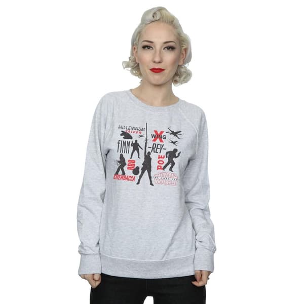 Star Wars Womens/Ladies The Last Jedi Rebellion Silhouettes Sweatshirt