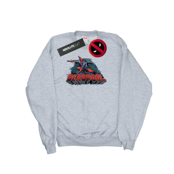 Marvel Womens/Ladies Deadpool Sword Logo Sweatshirt Heather Grey M