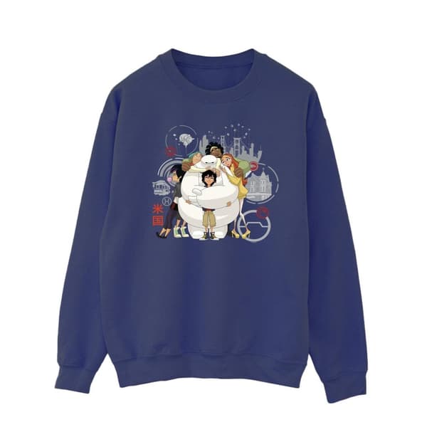 Disney Mens Big Hero 6 Baymax Group Hug Sweatshirt