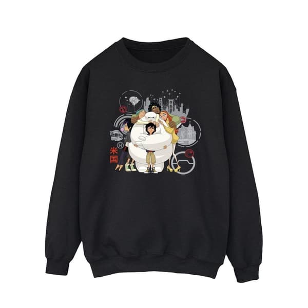 Disney Mens Big Hero 6 Baymax Group Hug Sweatshirt